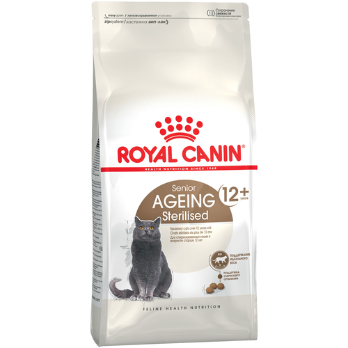 Сухой корм для стерилизованных пожилых кошек Royal Canin Ageing 12+ 2 шт. х 2 кг (кусочки в желе)