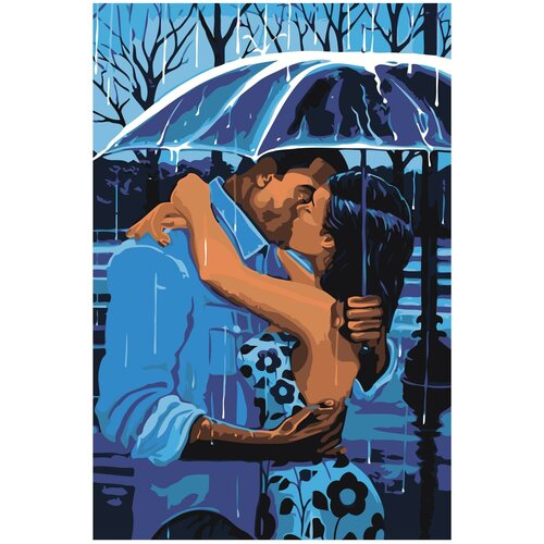Романтичный дождь Раскраска картина по номерам на холсте