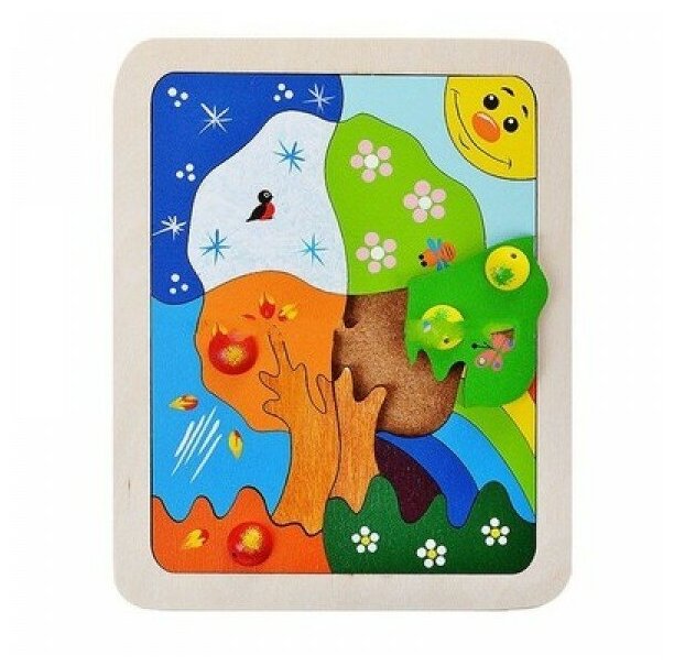 Игрушка из дерева Крона, Мозаика, Времена года - фото №2
