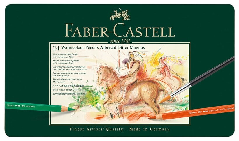 Faber-Castell Набор акварельных карандашей "Albrecht Durer XL" 24 цв. в металле sela