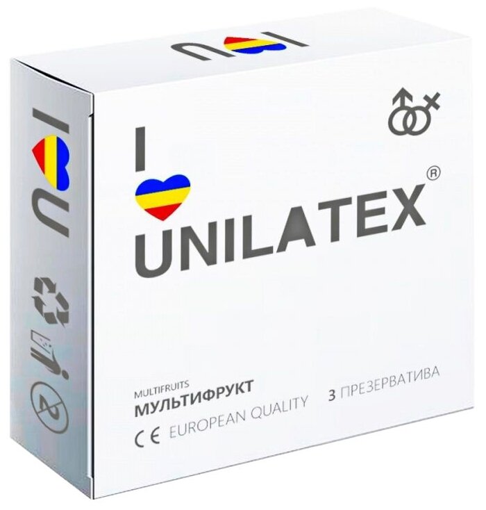 Unilatex / Презервативы Unilatex Multifruits 3 шт., фруктовые, цветные.