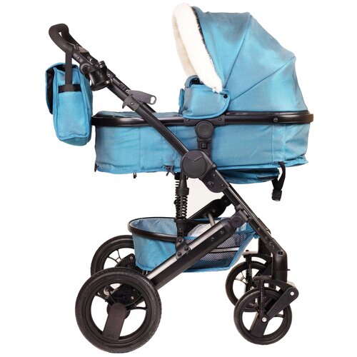 Детская коляска/трансформер Belecoo 2 в 1/ цвет сиреневый/серебристая металлическая рама/коляска для новорожденных с сумкой