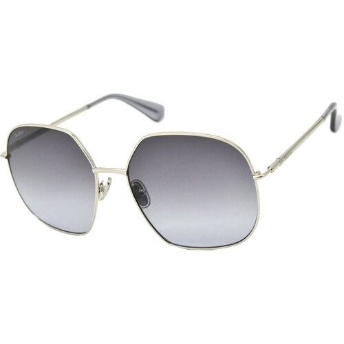Солнцезащитные очки Max Mara, бабочка, оправа: металл, с защитой от УФ, градиентные, для женщин, серебряный