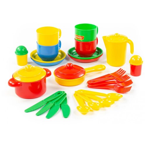 фото Набор посуды полесье "хозяюшка" на 4 персоны 4008 разноцветный