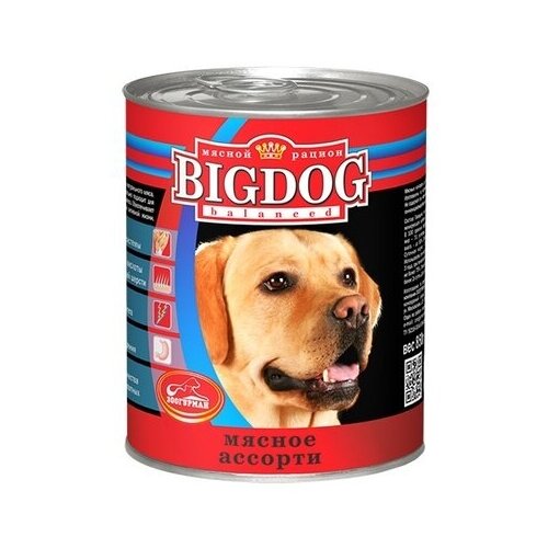 Зоогурман Big Dog Консервы для собак Мясное Ассорти 850 г