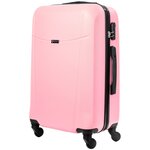 Чемодан Bonle, премиум ABS-пластик, Нежно-розовый, размер M, 65 см, 62 л - изображение