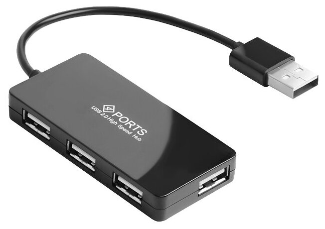 Greenconnect USB 2.0 Разветвитель GCR-UH244B на 4 порта 0,15m , black