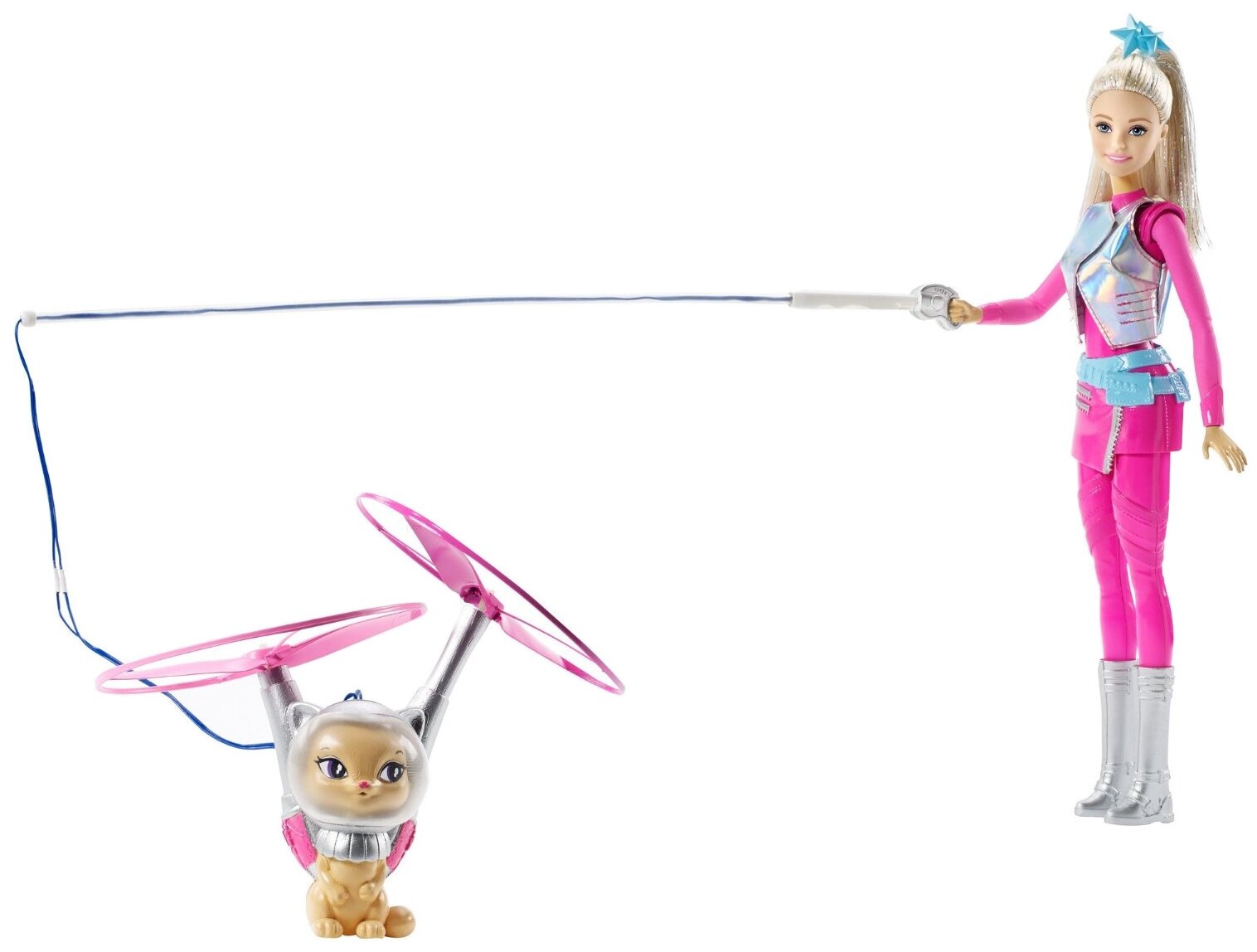Уценка Кукла с летающим котом Попкорном из серии Barbie и космические приключения Барби DWD24
