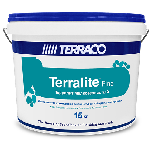 Штукатурка на основе мраморной крошки мелкозернистая Terraco Terralite (15кг) 53-F