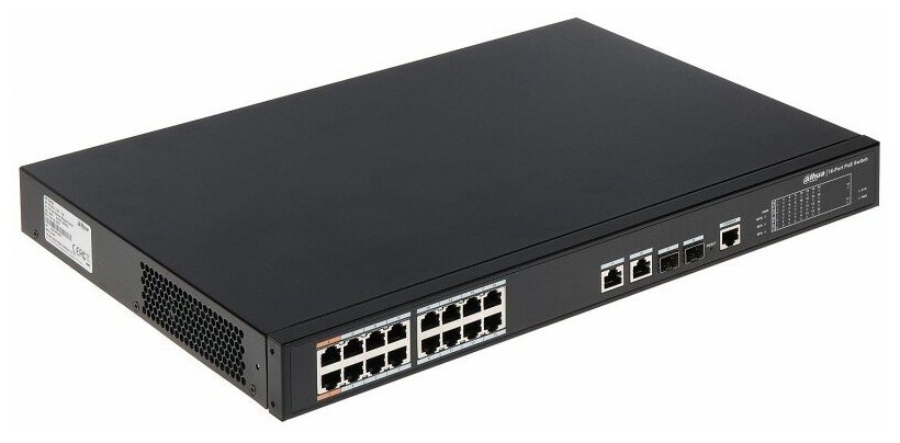 2xCombo 1000 Base-T/SFP16x 10/100 Base-T（Hi-PoE/PoE+/PoE）IEEE802.3af/IEEE802.3at/Hi-PoE Мощность PoE 190Вт Размеры: 440м