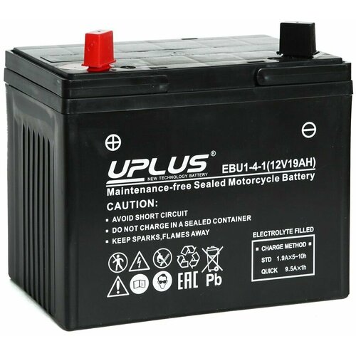 Мото аккумулятор стартерный Leoch UPLUS EBU1-4-1 12V 19Ah прямая полярность 250А AGM, аккумулятор для мотоцикла, квадроцикла, гидроцикла, багги