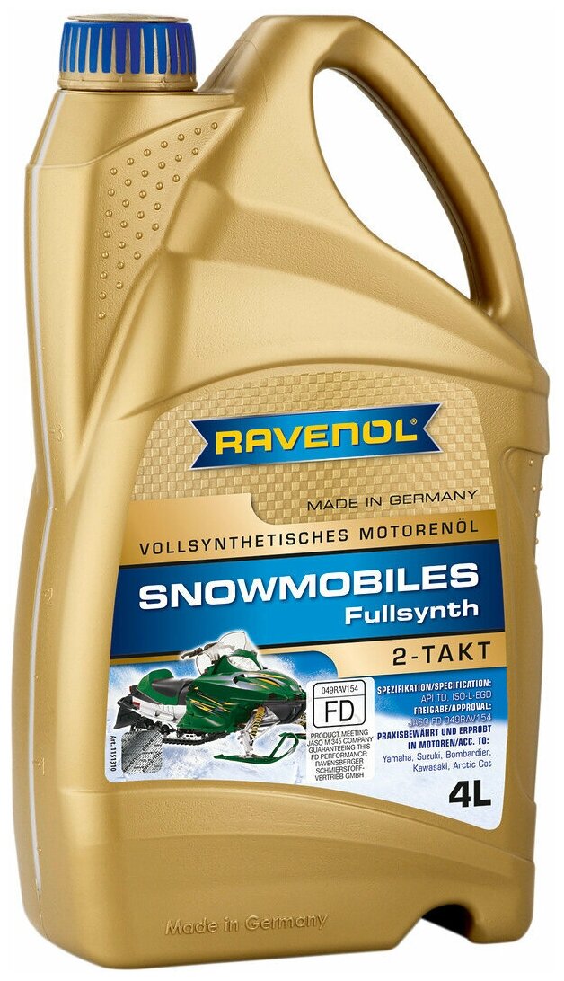 Синтетическое моторное масло RAVENOL Snowmobiles Fullsynth 2-Takt