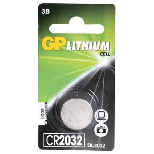 Батарейка GP Lithium Cell CR2032, в упаковке: 1 шт.