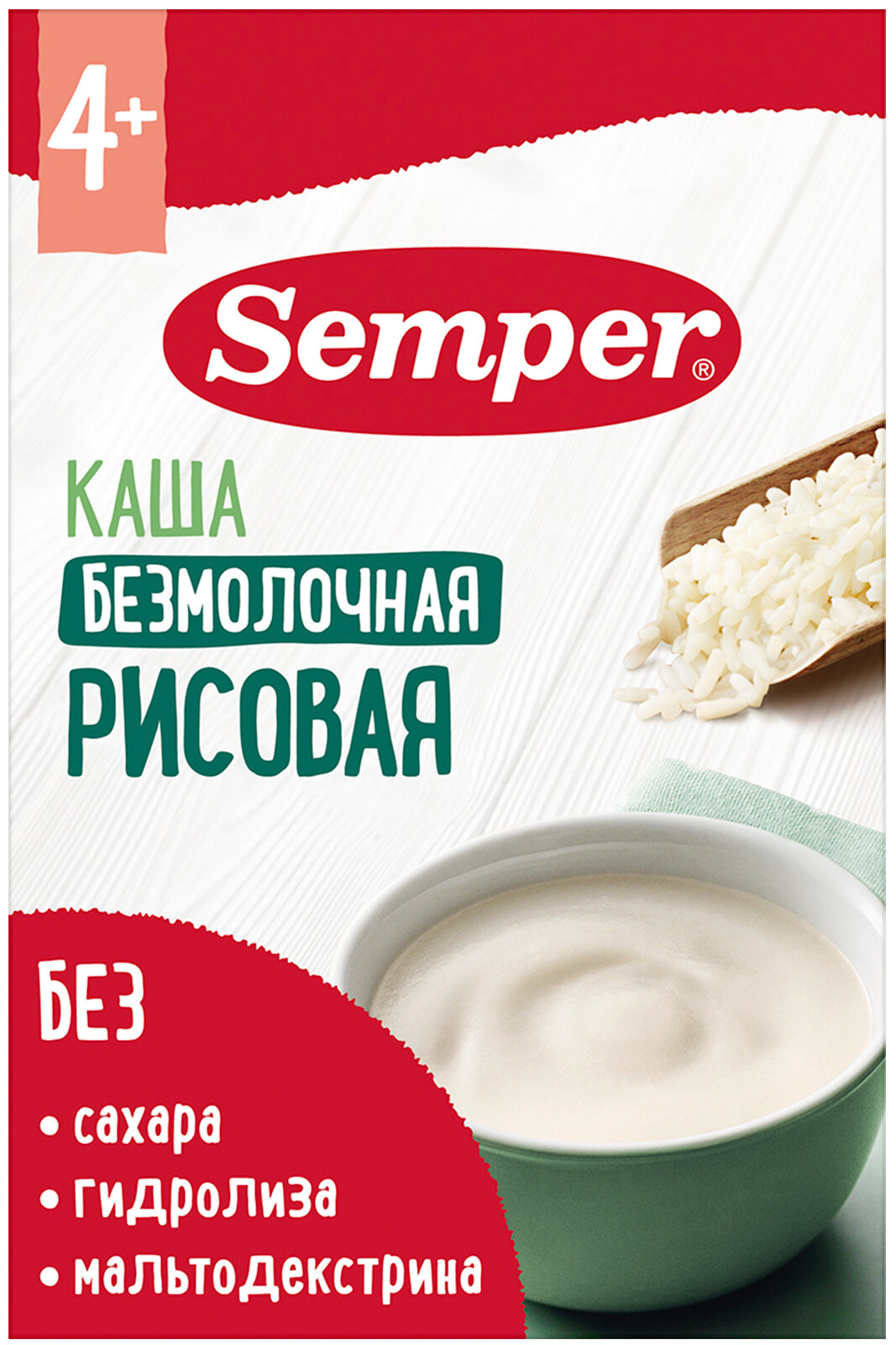 Semper - каша рисовая, 4 мес, 180 гр