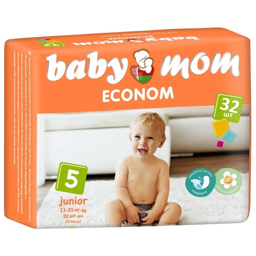 Подгузники для детей «Baby Mom» Econom 5, (11-25 кг), 32 шт 9210802