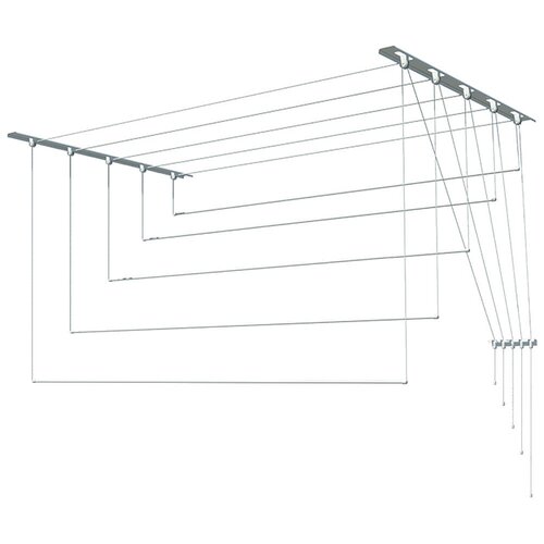 фото Сушилка для белья рыжий кот потолочная 1,5 м (5 стержней), серебристый