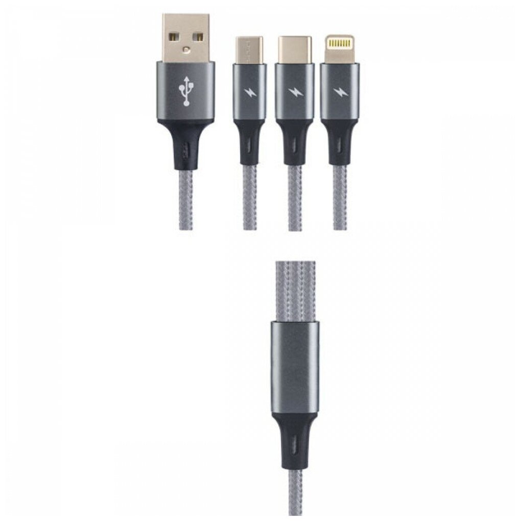 Разветвитель Perfeo USB - Micro USB/USB Type C/Lightning (U5001)