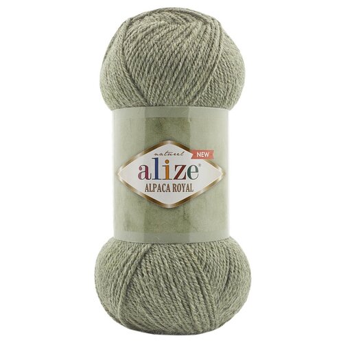 Пряжа Alize Alpaca Royal New, 30 % шерсть, 15 % альпака, 55 % акрил, 100 г, 250 м, 5 шт., 285 зелёный миндаль 250 м