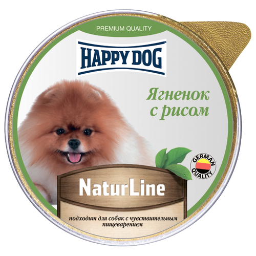 корм для собак Happy Dog NaturLine, при чувствительном пищеварении, ягненок, с рисом 1 шт. х 125 г (для мелких пород) корм для собак happy dog naturline при чувствительном пищеварении ягненок индейка 1 уп х 10 шт х 410 г