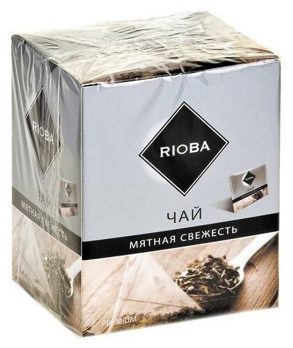 Чай черный RIOBA Мятная свежесть, в пирамидках, 2 г × 20 шт. - фотография № 2