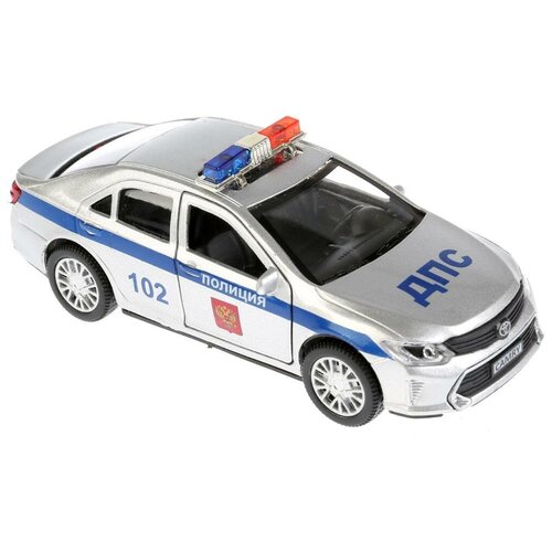 полицейский автомобиль технопарк toyota rav4 полиция rav4 p sl 1 40 12 см серебристый синий Полицейский автомобиль ТЕХНОПАРК Toyota Camry Полиция (CAMRY-P-SL), 12 см, серебристый/синий