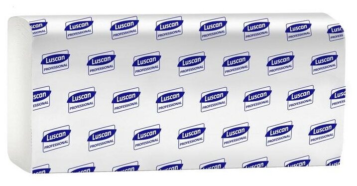 Полотенца бумажные листовые Luscan Professional M-сложения 2-слойные 21 пачка по 150 листов (арт.601116)