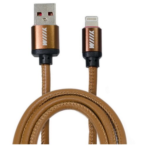 Кабель WIIIX USB - Lightning (CB810-2A-U8-LR-10), 1 м, кофейный data кабель lightning wiiix cb720 u8 2a 20b черный