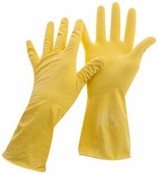 Перчатки Dr. Clean хозяйственные без напыления, 1 пара, размер M, цвет желтый