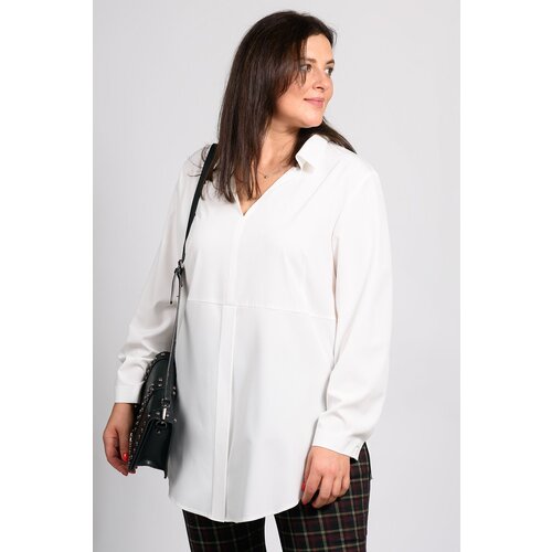 Блуза  SVESTA, повседневный стиль, прямой силуэт, длинный рукав, размер 56, белый