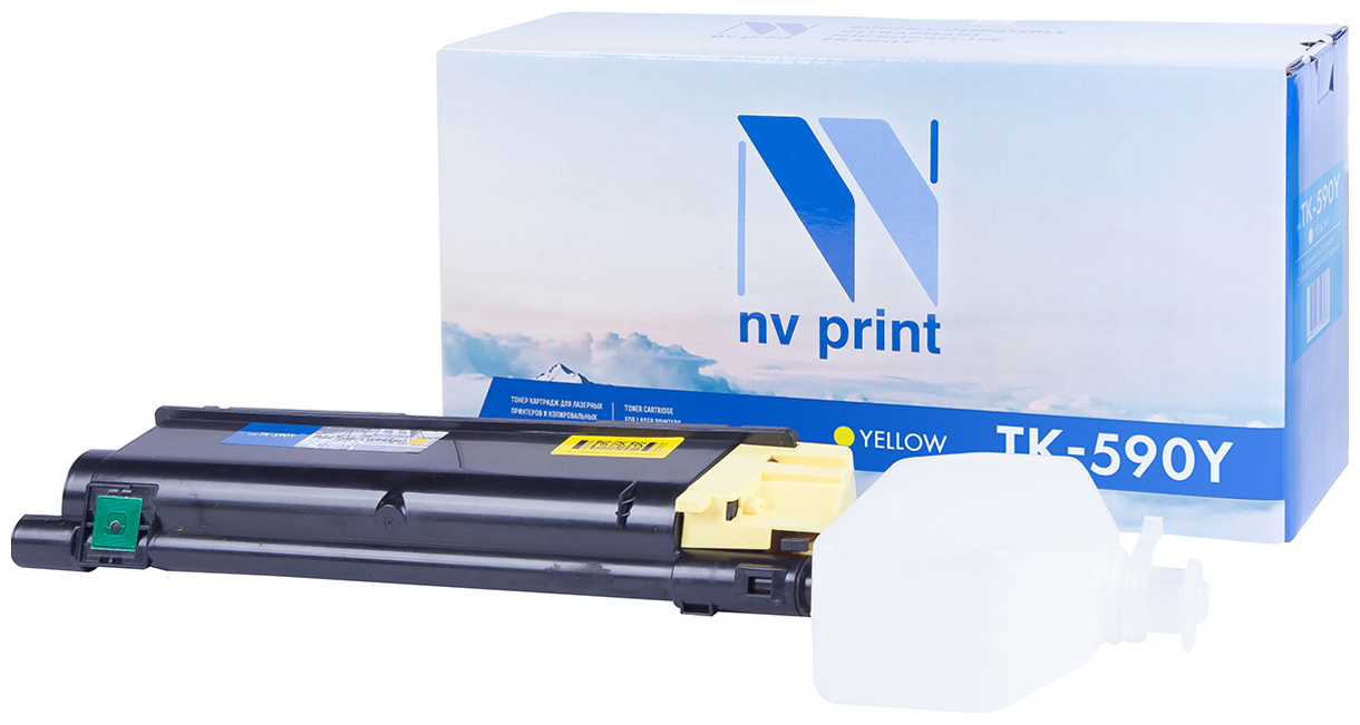 Картридж тонер NV-print для принтеров Kyocera TK-590Y FS-C2026MFP, C2126MFP, C2526MFP, C2626MFP, C5250DN Yellow желтый