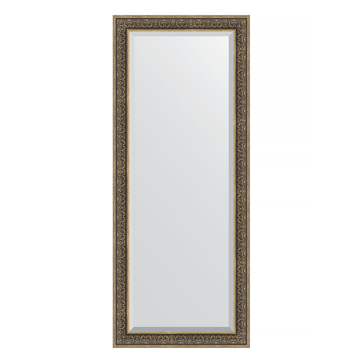 Зеркало напольное с фацетом EVOFORM в багетной раме вензель серебряный, 84х204 см, для гостиной, прихожей, спальни и ванной комнаты, BY 6132