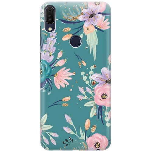 фото Re:pa накладка transparent для asus zenfone max (m1) zb555kl с принтом "цветы и золотые блестки"