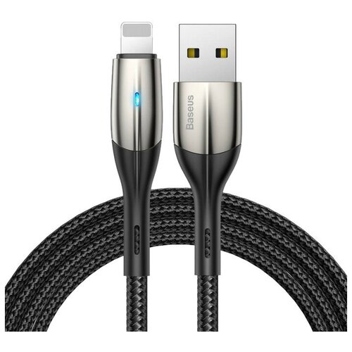 кабель baseus horizontal data cable с индикатором usb lightning 2 4 a 1 м цвет красный calsp b09 Кабель Baseus Horizontal USB - Lightning (CALSP), 1 м, 1 шт., черный