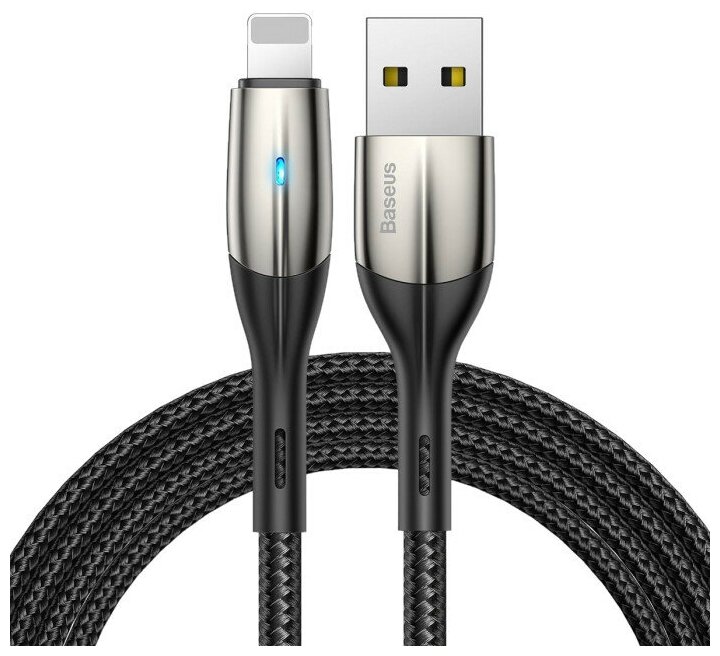 Кабель USB - Lightning 1м Baseus Horizontal Data Cable - Черный (CALSP-B01)