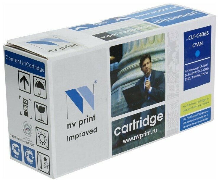 Картридж NV Print CLT-C406S Cyan для Samsung CLP-360/365/368/CLX-3300/3305 (1000k)