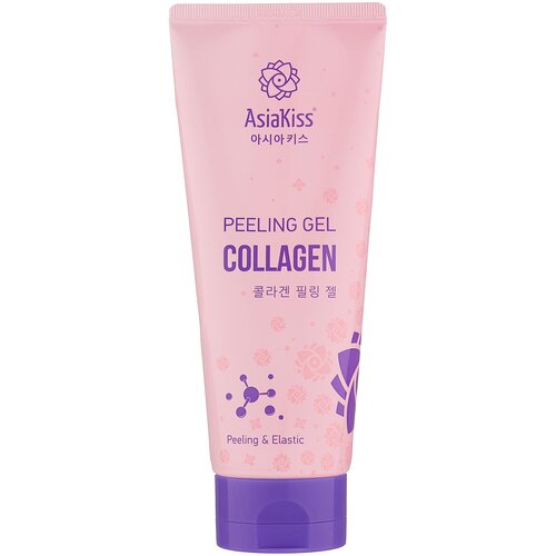 AsiaKiss Пилинг гель для лица Collagen Peeling Gel с коллагеном, 180 мл lebelage пилинг гель для лица с коллагеном collagen peeling gel 180 мл