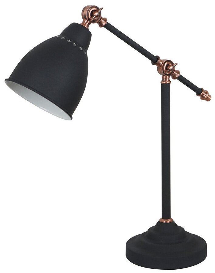 Лампа офисная Arte Lamp Braccio A2054LT-1BK, E27, 60 Вт, черный - фотография № 1