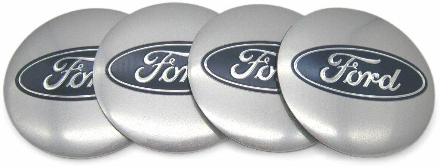 Наклейки на колесные диски и колпаки Форд хром 54 мм алюминий сфера