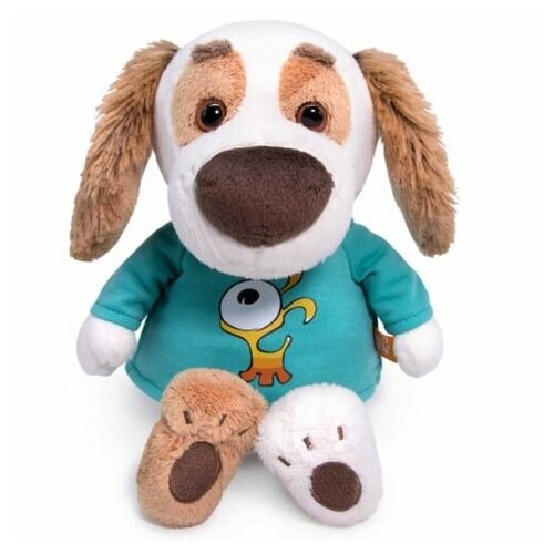 фото Мягкая игрушка басик и ко, пес бартоломей baby в футболке с монстриком, 20см basik&co