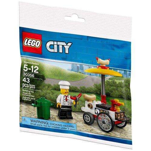 Конструктор LEGO City 30356 Тележка с хот-догами, 43 дет. конструктор френдс подружки фургон с хот догами 249 деталей 10559