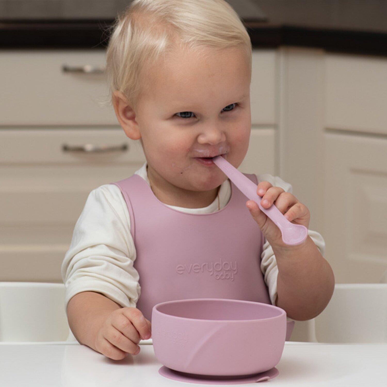 Everyday Baby Детская силиконовая ложка, 2 штуки, розовый - фото №4