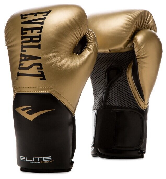 Перчатки тренировочные Everlast Elite ProStyle 16oz золотые