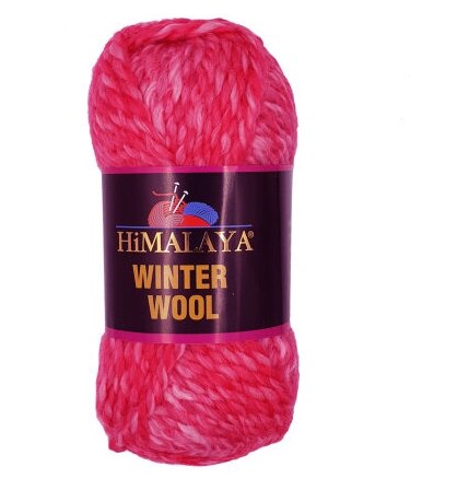 Пряжа Himalaya Winter wool, Цвет05 Ярко-Розовый(5 мотков), акрил-80%, шерсть-20%