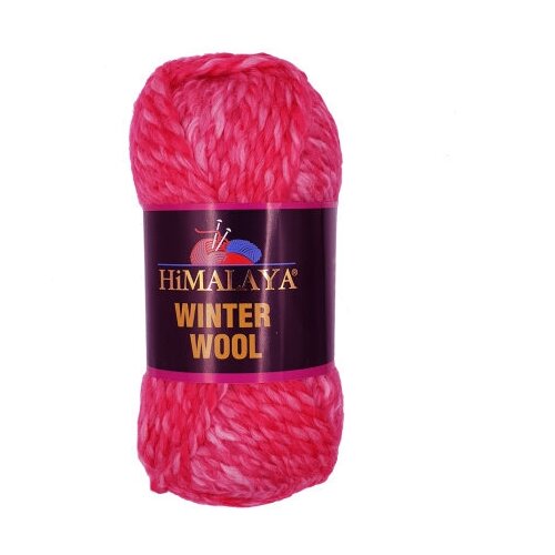 Пряжа Himalaya Winter wool, Цвет05 Ярко-Розовый(5 мотков), акрил-80%, шерсть-20%