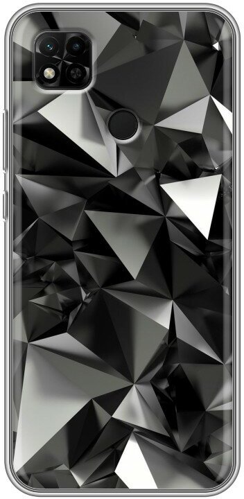 Дизайнерский силиконовый чехол для Редми 10А / Xiaomi Redmi 10A Черные кристаллы