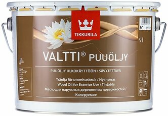 Масло-воск Tikkurila Valtti Puuöljy, бесцветный, 9 л