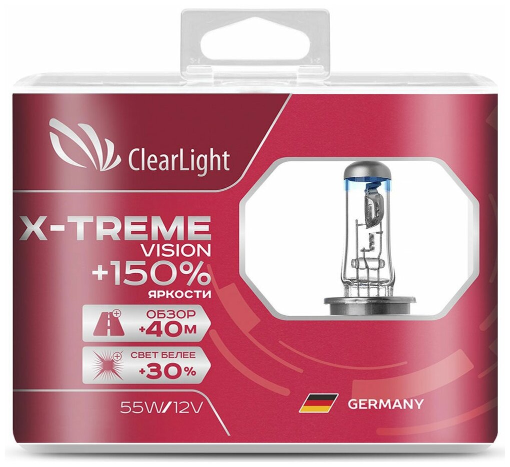 Лампа Clearlight H7 12V-55W X-treme Vision +150% Light (компл., 2 шт.)