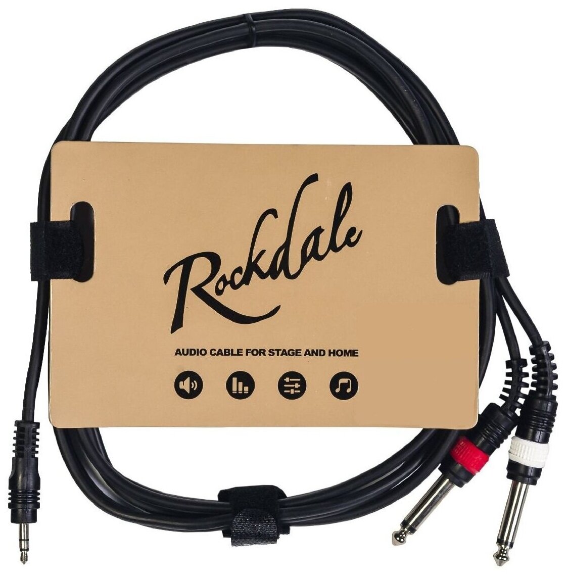 Кабель Rockdale stereo mini jack 3.5 mm x 2 mono jack 6.3 mm (XC-002)