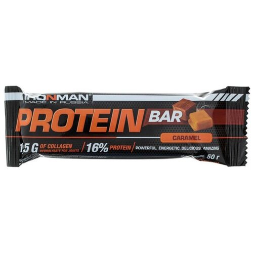 Шоколад IRONMAN Protein Bar, 50 г, карамель/тёмная глазурь