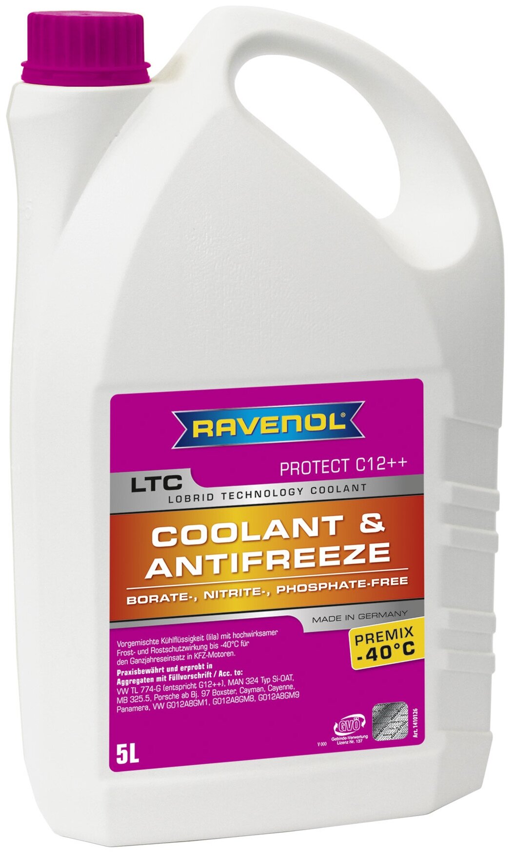 Антифриз RAVENOL LTC - Protect C12++ Premix -40°C